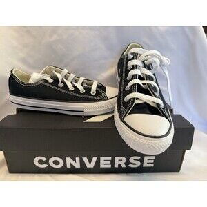 Kids Converse Chuck Taylor All Star OX Black & White Sneaker Lace Up New